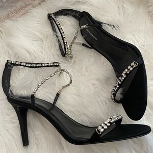 Millibon Black Heels with Sparkling Accents